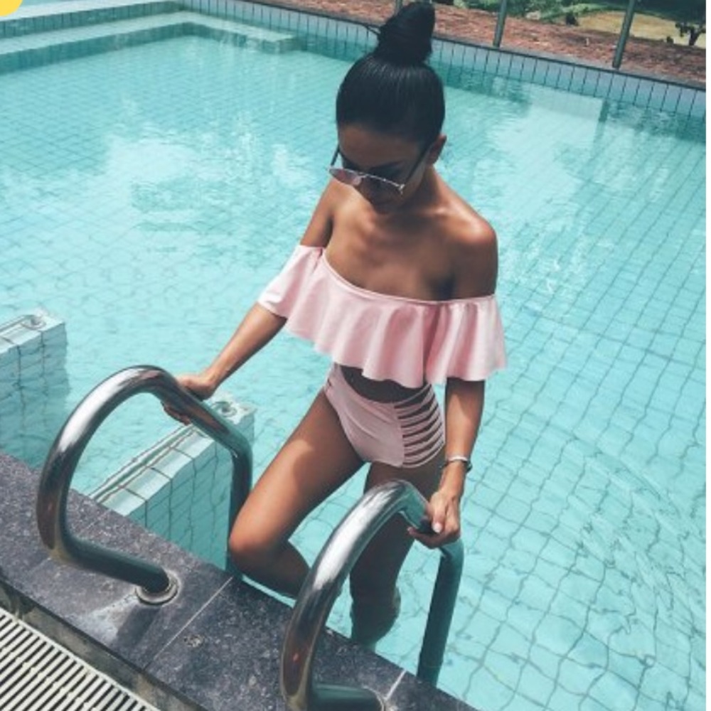 NEW• SOUL SUNRISE SHOWSTOPPER PINK UNIQUE HIGH WAIST 2 PC •L-XL